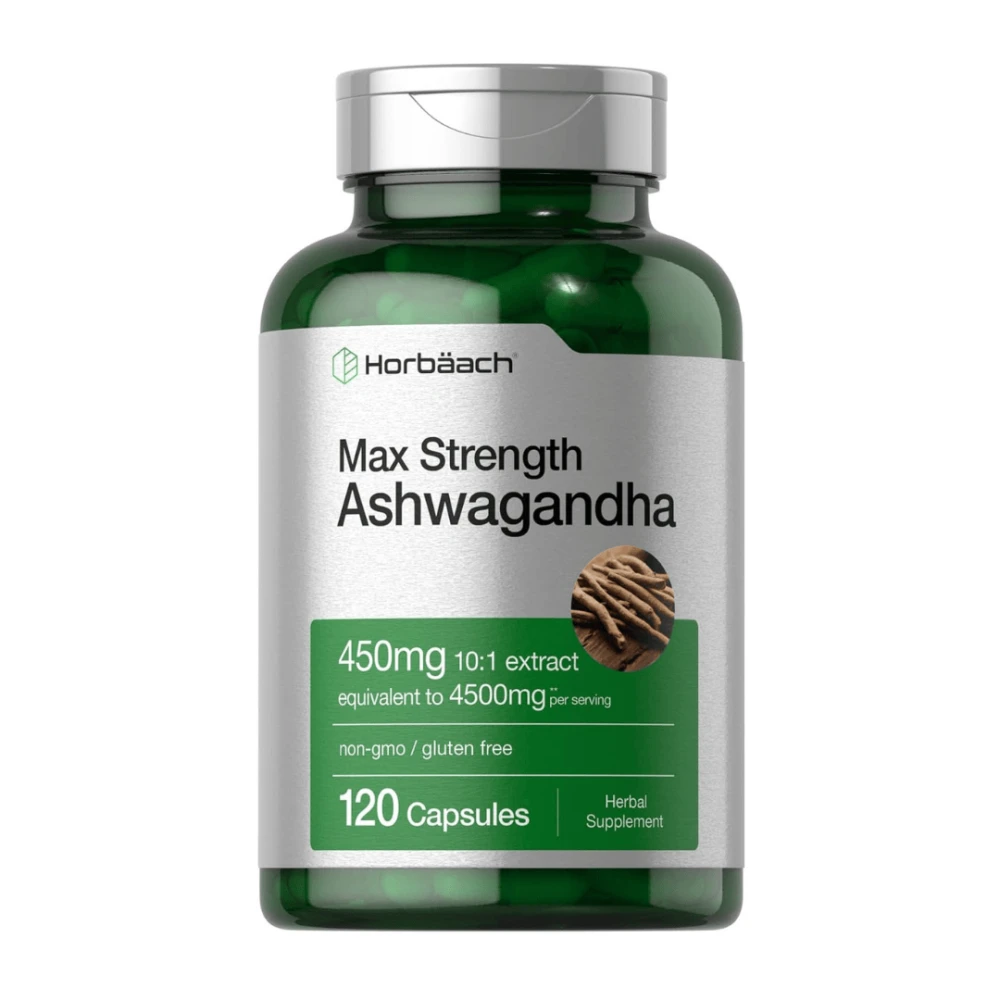 Ashwagandha Max Strength 4500mg Horbaach 120 Cápsulas